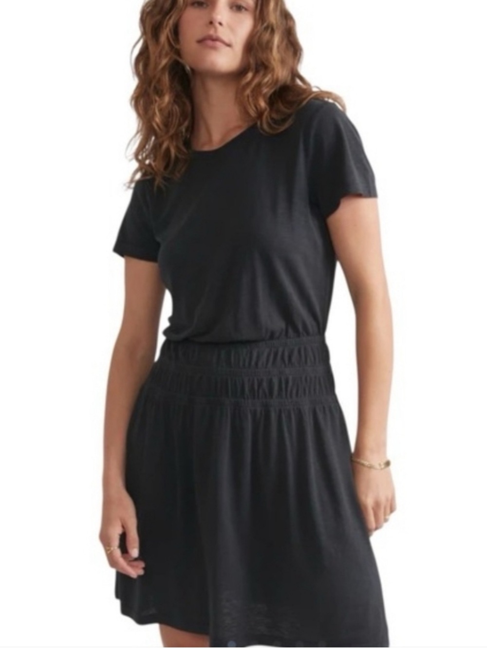 Esme Slub Mini Dress - Large / Faded Black